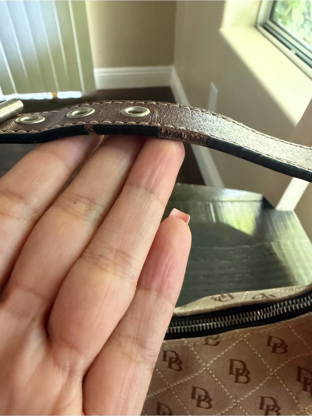 Dooney & Bourke Tan and Brown Monogram Shoulder Bag - Picture 3 of 9